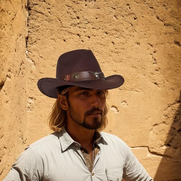 9792 Classic Western Cowboy Cap For Men Womens Wide Brim Fedora Cowgirl Hat main image 5